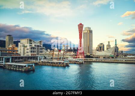 skyline of port of kobe in osaka area, kansai, japan Stock Photo