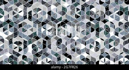 Abstract geometric seamless pattern circle overlapping.Colorful background design for carpet,wallpaper,clothing,wrapping,batik,fabric Stock Vector