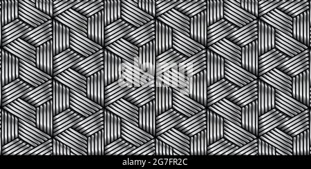 Abstract geometric seamless pattern stripes line black and gray metallic background. Vector illustration. Eps10 Stock Vector