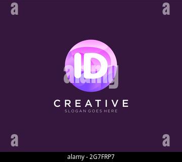 ID initial logo With Colorful Circle template Stock Vector