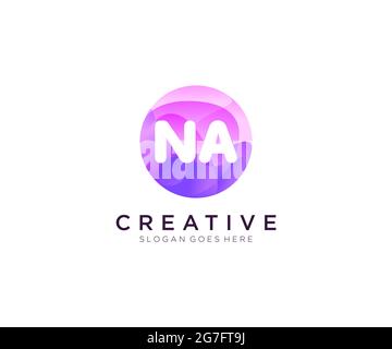 NA initial logo With Colorful Circle template Stock Vector