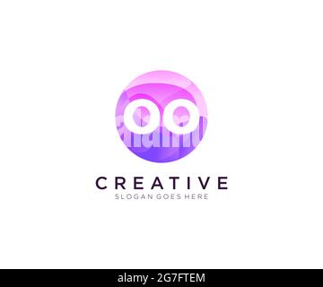 OO initial logo With Colorful Circle template Stock Vector