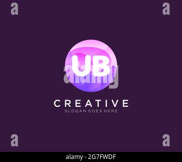 UB initial logo With Colorful Circle template Stock Vector