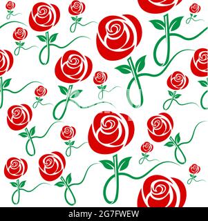 Rose seamless flower Background Template vector icon illustration Stock Vector