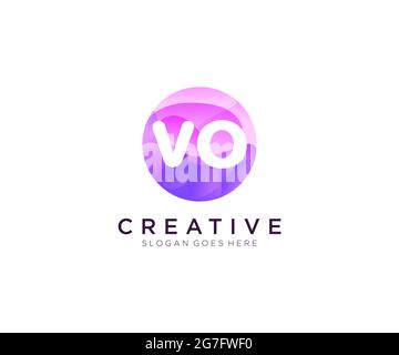 VOnitial logo With Colorful Circle template Stock Vector