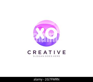 XO initial logo With Colorful Circle template Stock Vector