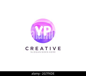 YP initial logo With Colorful Circle template Stock Vector