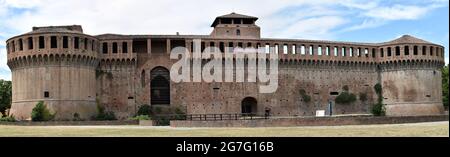 Panorama view of the medieval Rocca Sforzesca in Imola. Fortress of Imola. Bologna, Italy Stock Photo