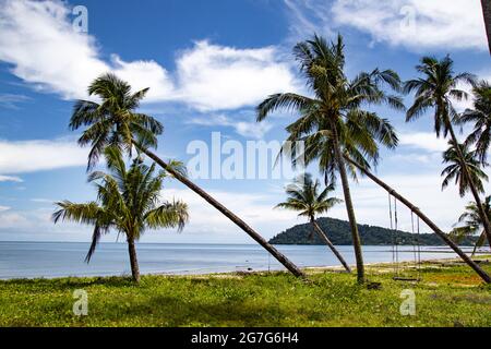 Abandoned Boat Chalet, Ghost Ship in Grand Lagoona, Koh Chang, Trat, Thailand Stock Photo