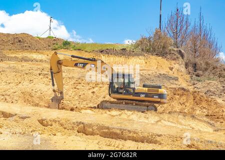 Caterpillar 330D Hydraulic Excavator in Wakaito, New Zealand on December 9, 2019. Stock Photo