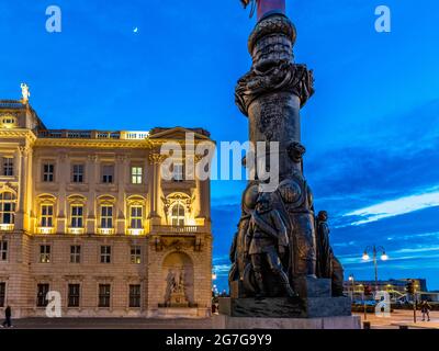 One night in Trieste. Atmospheres of Central Europe. Stock Photo