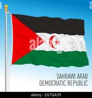 Sahrawi Republic official flag, african country, vector illustration Stock Vector