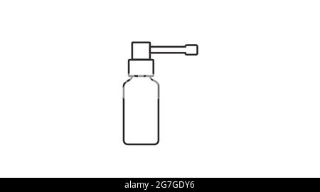 Oral spray. Vector isolated editable linear black and white illustration of a oral spray Stock Vector