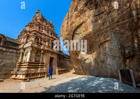 Malyavanta Raghunatha Temple at the ancient city of Vijayanagara, a UNESCO World Heritage Site. Hampi, Karnataka, India, Stock Photo