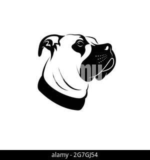 Vector of a dog head (Great Dane or German Mastiff or Danish Hound) on white background. Pet. Animal. Easy editable layered vector illustration. Stock Vector