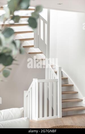 Luxury staircase hall of special design in an elegant house Stock Photo