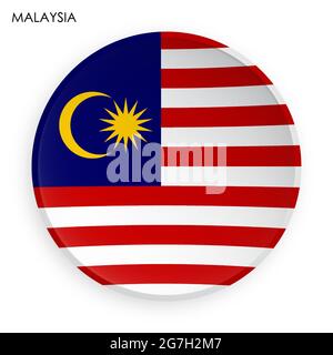 malaysia flag icon in modern neomorphism style. Button for mobile application or web. Vector on white background Stock Vector