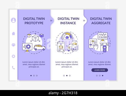 Digital twin types onboarding vector template Stock Vector