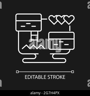 Platform video game white linear icon for dark theme Stock Vector