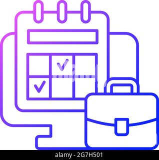 Online work calendar gradient linear vector icon Stock Vector