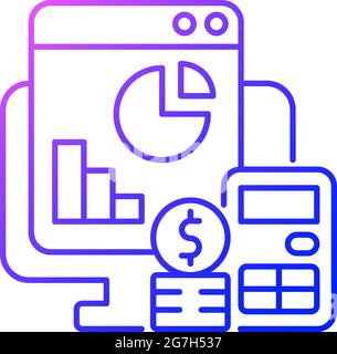 Cost management gradient linear vector icon Stock Vector