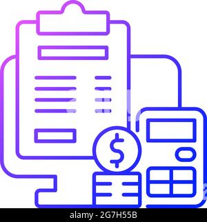 Invoicing gradient linear vector icon Stock Vector