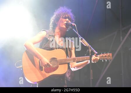 Bologna, Italia. 13th July, 2021. Andrea Appino durante The Zen Circus, Concerto in Bologna, Italia, 13 luglio 2021 Credit: Independent Photo Agency/Alamy Live News Stock Photo