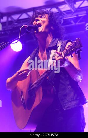 Bologna, Italia. 13th July, 2021. Andrea Appino durante The Zen Circus, Concerto in Bologna, Italia, 13 luglio 2021 Credit: Independent Photo Agency/Alamy Live News Stock Photo