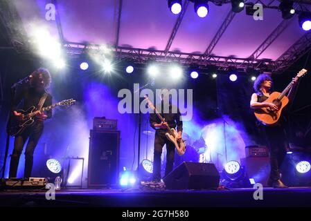 Bologna, Italia. 13th July, 2021. The Zen Circus durante The Zen Circus, Concerto in Bologna, Italia, 13 luglio 2021 Credit: Independent Photo Agency/Alamy Live News Stock Photo