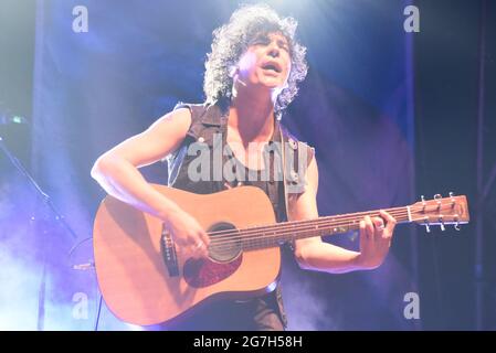 Bologna, Italia. 13th July, 2021. Andrea Appino durante The Zen Circus, Concerto in Bologna, Italia, 13 luglio 2021 Credit: Independent Photo Agency/Alamy Live News Stock Photo