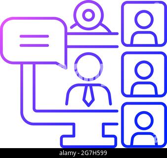 Video conference gradient linear vector icon Stock Vector