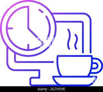 Breaks in work graphic gradient linear vector icon Stock Vector