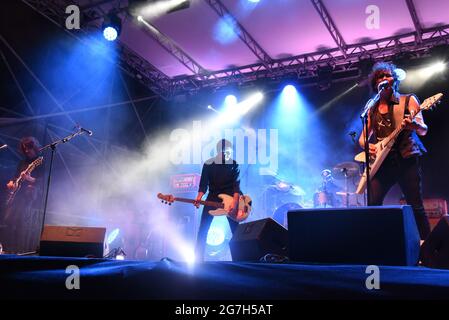 Bologna, Italia. 13th July, 2021. The Zen Circus durante The Zen Circus, Concerto in Bologna, Italia, 13 luglio 2021 Credit: Independent Photo Agency/Alamy Live News Stock Photo