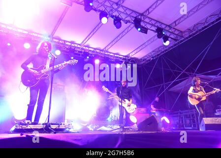 Bologna, Italia. 13th July, 2021. The Zen Circus durante The Zen Circus, Concerto in Bologna, Italia, 13 luglio 2021 Credit: Independent Photo Agency/Alamy Live News Stock Photo