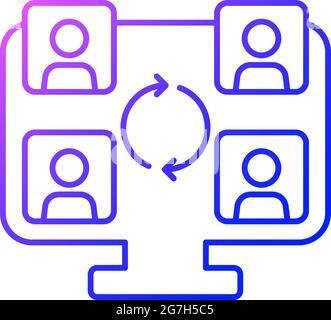 Collaboration online tools gradient linear vector icon Stock Vector