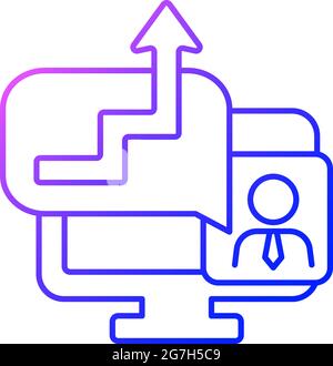 Video coaching gradient linear vector icon Stock Vector