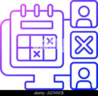 Absence calendar gradient linear vector icon Stock Vector