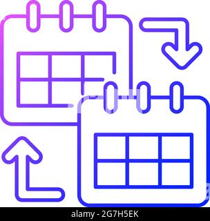 Calendar sharing gradient linear vector icon Stock Vector