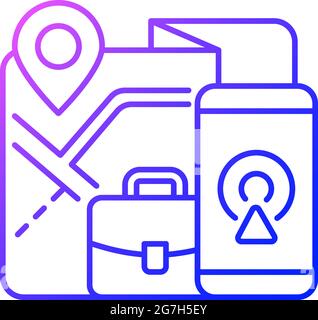 Employee gps tracking gradient linear vector icon Stock Vector