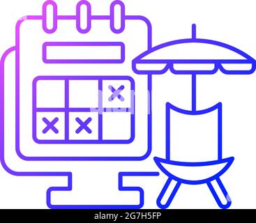 Tracking vacation time gradient linear vector icon Stock Vector
