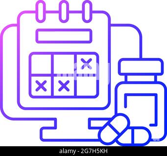 Tracking sick leave time gradient linear vector icon Stock Vector