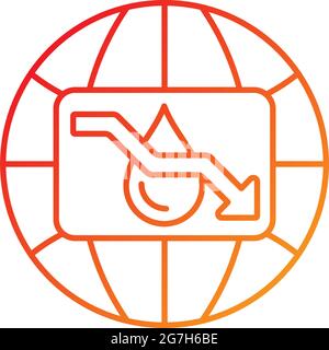 Water scarcity gradient linear vector icon Stock Vector