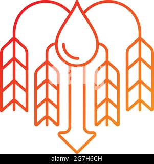 Crop shortage due to water resources lack gradient linear vector icon Stock Vector