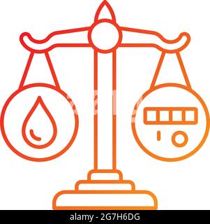 Rational water consumption gradient linear vector icon Stock Vector