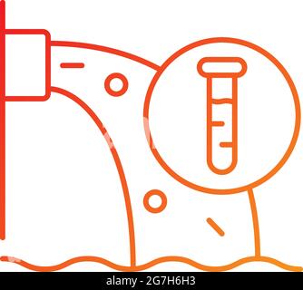 Water pollution control gradient linear vector icon Stock Vector