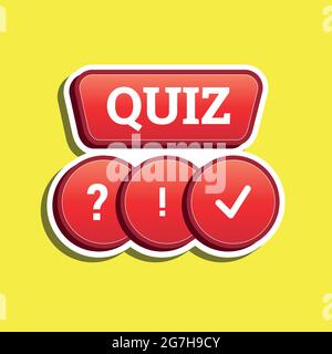 illustration of quiz 3d design red icon. Vector eps 10 Stock Vector