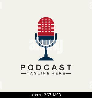 Podcast Vector icon design illustration Template Stock Vector