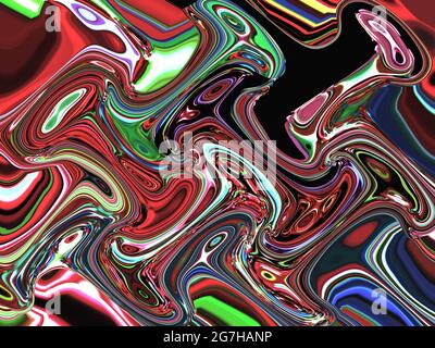 Abstract colorful pattern background - Bright colorful psychedelic waves abstract trippy seamless pattern Stock Photo
