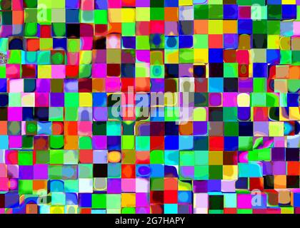 Abstract colorful square pattern background - Abstract background of multi-colored cubes - geometric shapes - Multi Colored Square Patterns Stock Photo