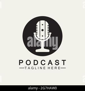 Podcast Vector icon design illustration Template Stock Vector